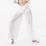 Dance Suit Women Elegant Classical Modern Contemporary Lyrical Dance  Practice Mesh Tops Pants Suit Ballet Performance Wear