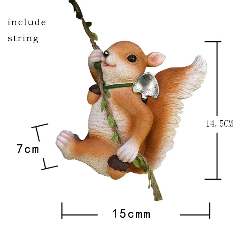 1pc Creative Climbing Rope Squirrel Figurine - Perfect forGarden & Outdoor Decoration!