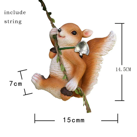 1pc Creative Climbing Rope Squirrel Figurine - Perfect forGarden & Outdoor Decoration!