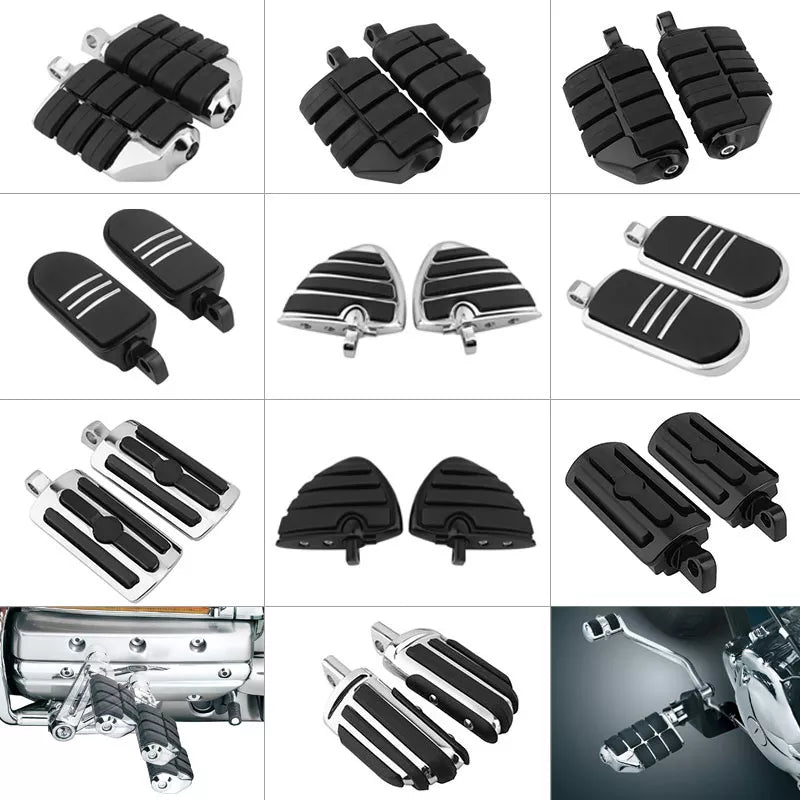 Motorcycle Universal 32mm 1.25" Male Foot pegs Footrest Pedal Front Rear Rubber Foot peg rest For Harley Iron XL 883 1200 Dyna