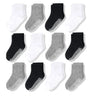 12pair/Lot Non Slip Toddler Socks  with Grip for Boys Girls Baby Infants Kids Anti Skid Cotton Crew Socks 1-7Years