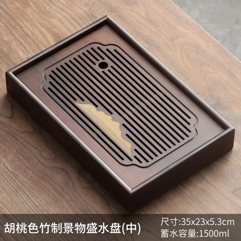 Coffeeware Teaware Tea Tray Portable Plate Vintage Big Wooden Tray Home Kitchen Gadget Plateau En Bois Office Accessories