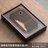Coffeeware Teaware Tea Tray Portable Plate Vintage Big Wooden Tray Home Kitchen Gadget Plateau En Bois Office Accessories