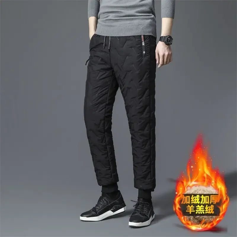 2023 Winter Lambswool Warm Pants Thicken Men Loose Jogger Fleece Pants Casual Long Track Windproof Waterproof Thermal Trousers