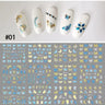 12 Designs Nail Stickers Set Mixed Floral Geometric Nail Art Water Transfer Decals Sliders Flower Leaves Manicures Decoration