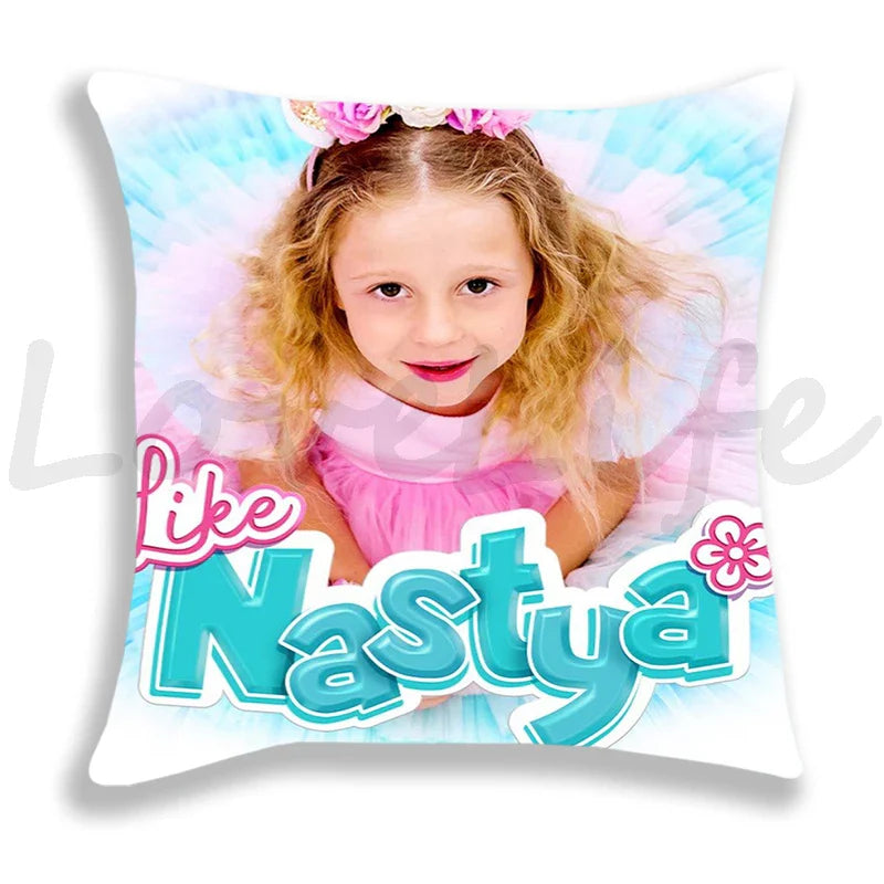 Cute Like Nastya Pillow Case Girls Pillowcase Sofa Bedroom Cushion Covers Home Decoration Kids Lovely Gifts 45*45cm Pillow Cover