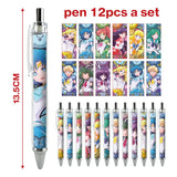 12pcs Anime Figure Sailor Moon Kawaii Cartoon Peripheral Ballpoint Pen Animation Derivatives Student Stationery Festival Gift