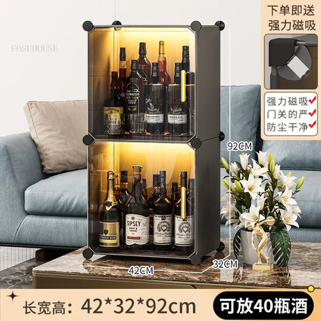 Living Room Wine Small Display Cabinet Light Luxury Desktop Wine Cabinets Home Wall-mounted Restaurant Bar Floor Storage Cabinet