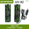 Baofeng UV 82 BL-8 Battery Walkie Talkie Ham Radio 2800/3800/4200 mAh Enlarge UV82 Plus UV-8D UV-82WX Original Radio Accessories