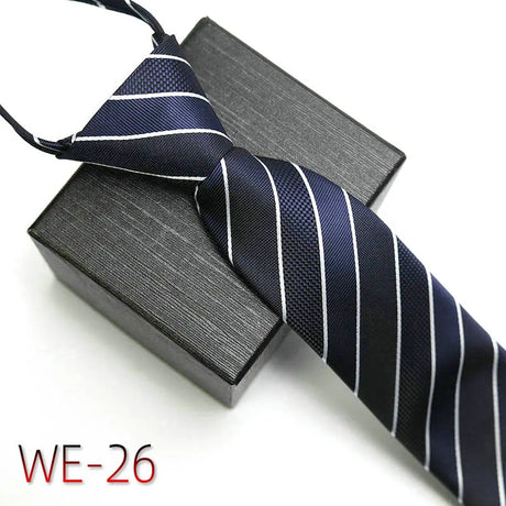 New Suit Business Zipper Tie for Man 48*7cm 1200 Pins High-end Polyester Neck Tie Striped Solid Color Grid Flower Ties