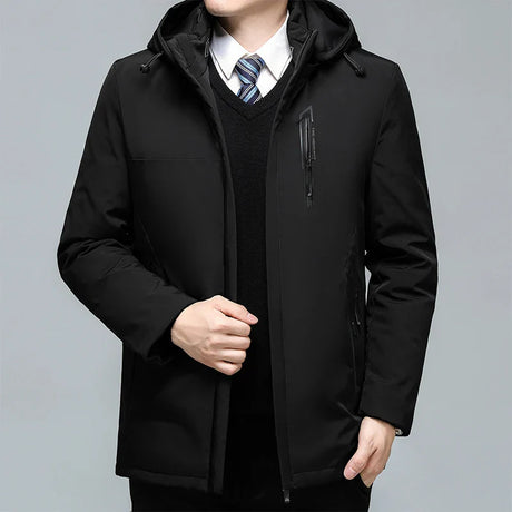 Men's Black Padded Oversized Jacket Oversize Plus Velvet Thick 2024 Casual Down Parkas Coat Brand Keep Warm Winter Parkas