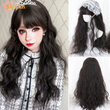 MEIFAN Long Lolita Ombre Harajuku Wig With Bang Red Blue Wave Curly Cosplay Wig Heat Resistant Synthetic Jellyfish Head Wigs