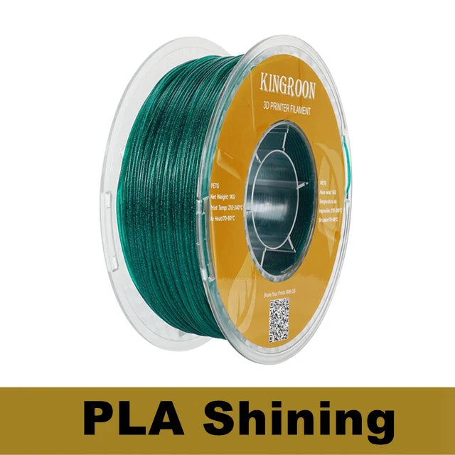 KINGROON 3D Printer Filament Glitter Shining Bling PLA PETG 1.75mm 1kg Spool 3D Printing Material, Newest PLA/PETG Plastic