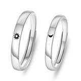 1/2pcs New Couple Ring Set Minimalist Zircon Moon Star Opening Ring Women's Stackable Finger Set Engagement Jewelry Accessories