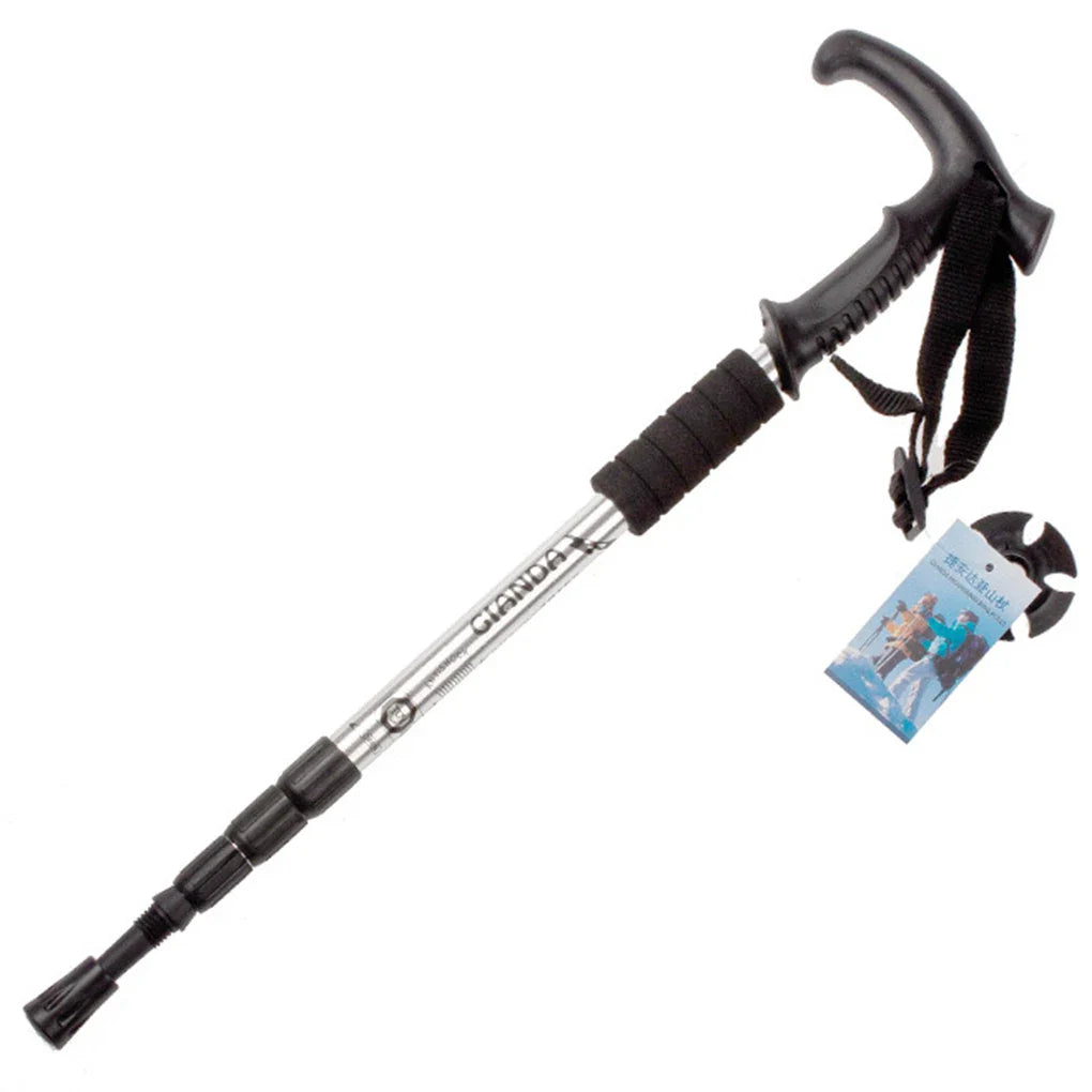 T Shank Shock Absorber Aluminium Alloy 4 Section Walking Sticks Telescoping Cane