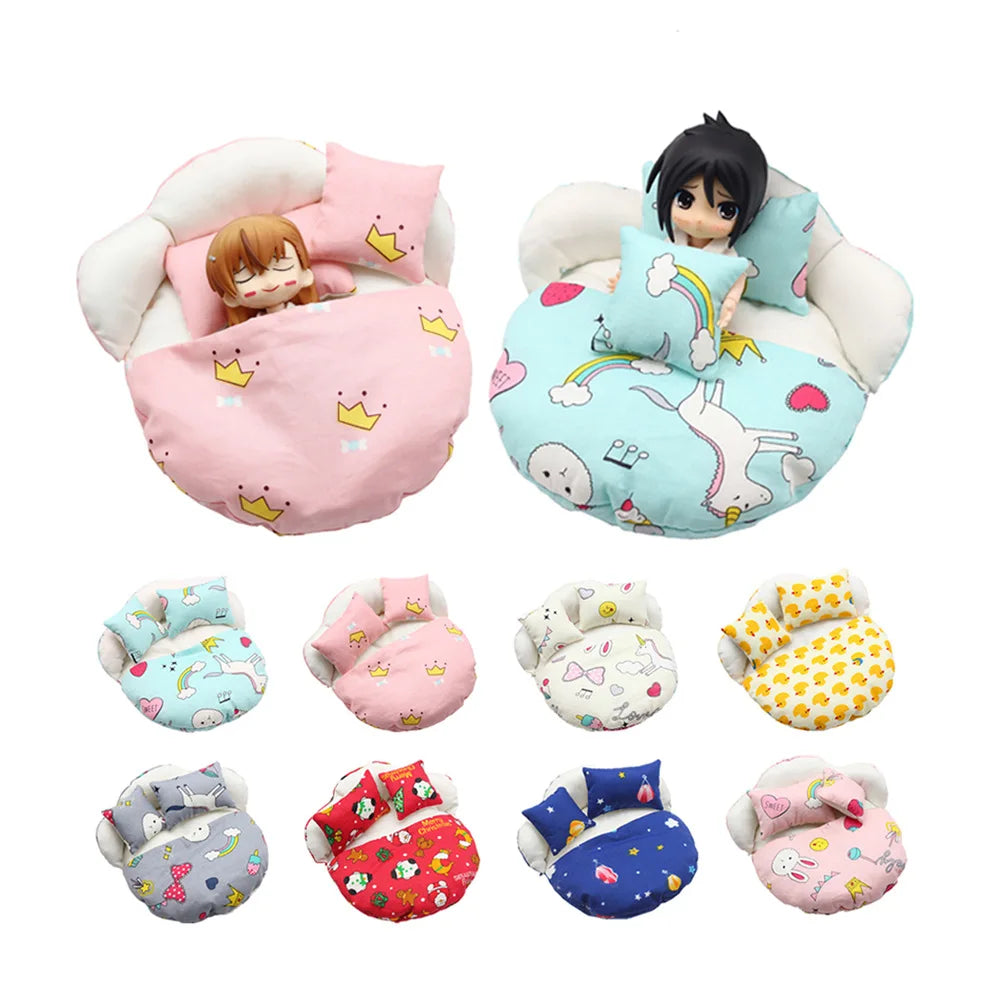 New Ob11 Doll Bed Sleeping Bag Mattress Universal Kawaii DIY Doll  Accessories House For 1/12 bjd Doll GSC Obitsiu 11 DOD DOLL