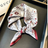 New 2023 Point 100% Mulberry Silk Scarf Fashion Women Summer Beach Small Scarves Shawl Bandana Hijab Pashmina Poncho 53*53cm