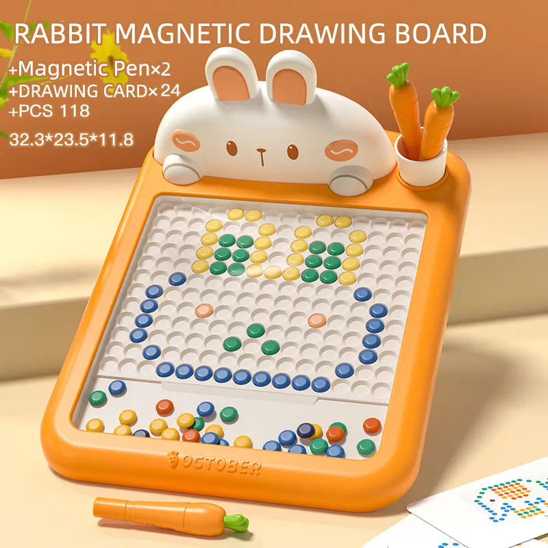 WLtoys 28CM/36CM Magnetic Drawing Board for Kids, Large Graffiti Board with Magnetic Beads and Pen, Cute Crab Toy Gift