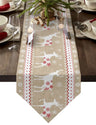 Christmas Snowflake Elk Linen Stain Resistant Table Runner Christmas Dinner Party Wedding Table Runner Kitchen Table Decorations