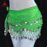 Belly Dance Belt for Women Chiffon Gold Coines Oriental Dancing Wear Accessies Girl's Chiffon Silver Coines Bellydance Hip Scarf