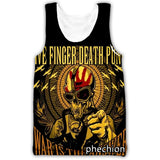 phechion Five Fingers Death Punch 3D Print Casual Tank Tops Undershirt Shirts Streetwear for Men/Women Fashion Vest A230