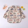 Baby Kids Toddler Long Sleeve Scarf Waterproof Art Smock Feeding Bib Apron Pocket Infant Boys Girls Burp Cloth Bandana Bibs