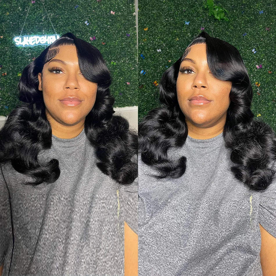 250% Body Wave 13x4 13x6 Cheap Short Bob Wig Lace Front Human Hair Wigs Preplucked Water Wave T Part 5x5x1 Lace Closure Wig