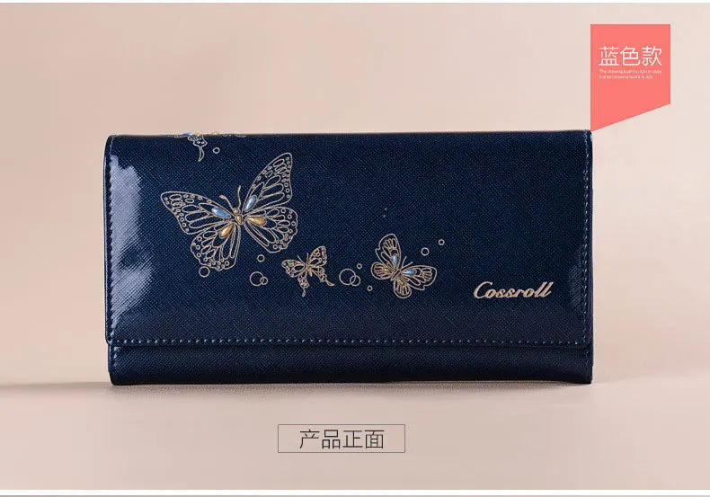 2024 Classic 100% Genuine Leather Fashion Women's Wallet Female Clutch Purse Long Wallet Women's Purses Money Bag Coin Purse