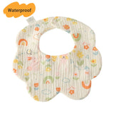 New Thickened 7 Layers Cotton Waterproof Baby Bibs Cute Print Saliva Towel Newborn Burp Cloths for Boys Girls Feeding Drool Bib