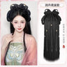 Hanfu Cosplay Wigs Women Black Anime Ancient Chinese Hanfu Wigs Headgear Accessories Hanfu Long Straight Wigs Black Wig Headband