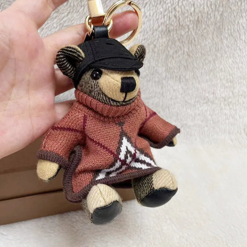 Doll Teddy Bear Backpack Cartoon Limb Rotation Cashmere Wool Bag Ornament Car Keychain