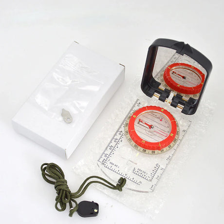 Portable Luminous Compass With Mirror Waterproof Multifunctional For Outdoor Exploration Hiking Climbing