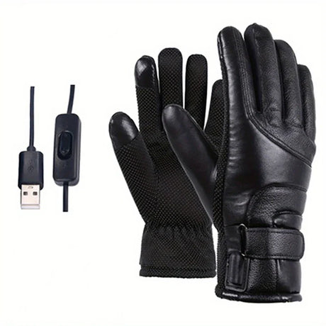 1 Pair Motorcycle Winter Heat Gloves Waterproof Windproof Touch Screen Bicycle Cycling Skiing Warm USB Power Heated Riding Glove