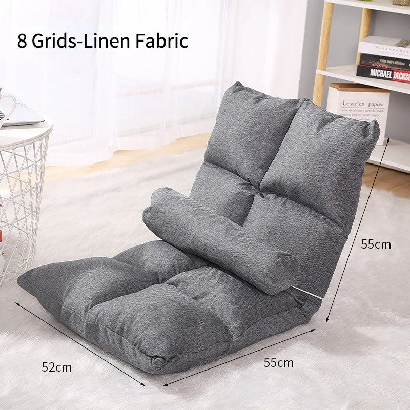 Portable Floor Chair Legless Tatami Chair with Back Support Home Bay Window Balcony Lazy Backrest Meditation Floor Seating Chair