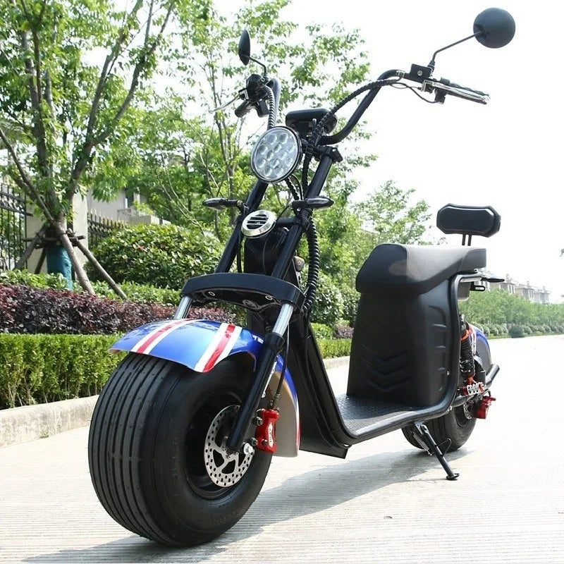 China Classic Popular Fat Tire 2 Wheel Electric Citycoco Scooter  1500w Adult Electric Motorcycle with Big Seat