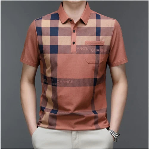 Summer new men polo shirt High quality brand cotton Short Sleeve pocket men polo shirt casual striped shirt polo Men's clothing