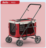 Bello Pet Strollers Folding Trolley Lightweight Pets Cat Carrier Cage Pet Gear Strollers for Small Dog Carrier Bag Trolley Case