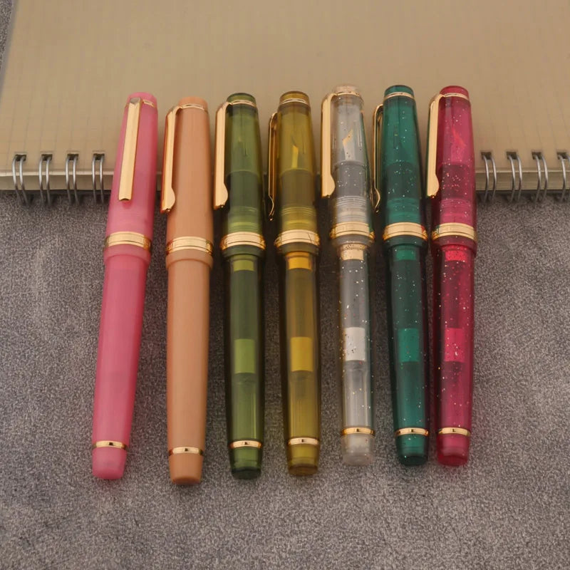 Brand Jinhao 82 Fountain Pen Fluorescence Ink Pen Spin Golden EF F M Nib Business Office School Supplies Writing Pen