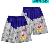 Anime Patrick Star shorts Boys Sports Shorts Fitness Basketball Beach Pants Squidward Tentacles Travel College Casual Gym shorts