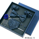 Luxury High Grade Mens Tie Set Nice Gift Box Silk Tie Necktie Set 8pcs Inside Packing Festive Present Pocket Squares