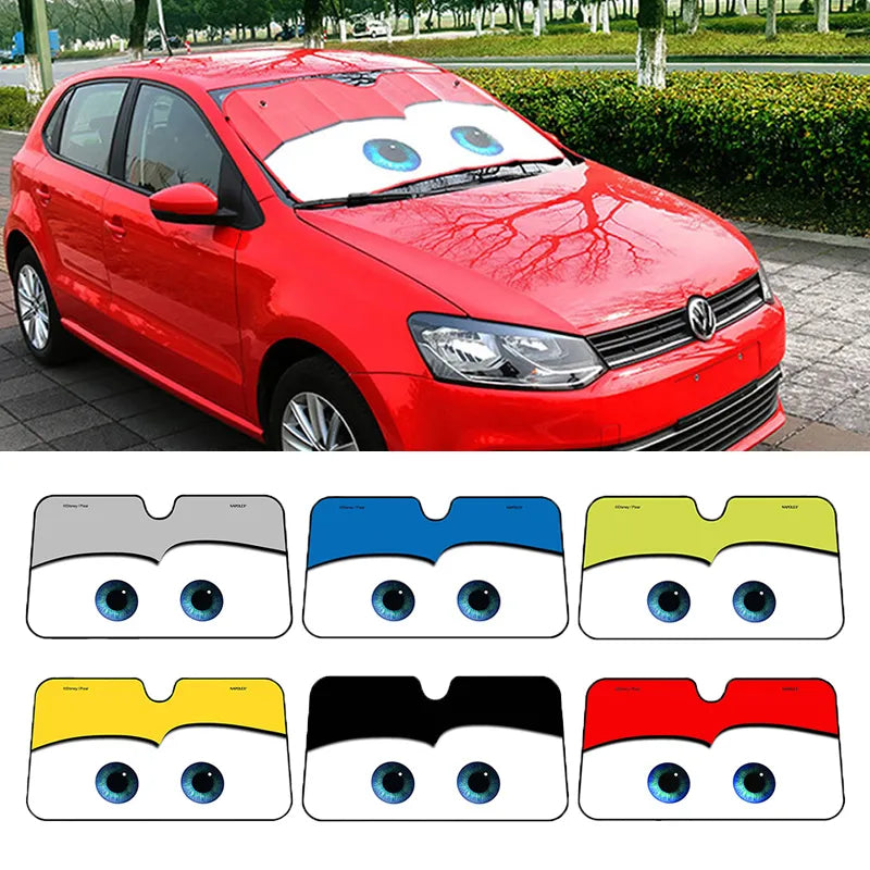 6 Colors Eyes Heated Windshield Sunshade Car Window Windscreen Cover Sun Shade Auto Sun Visor Car-covers Car Solar Protection