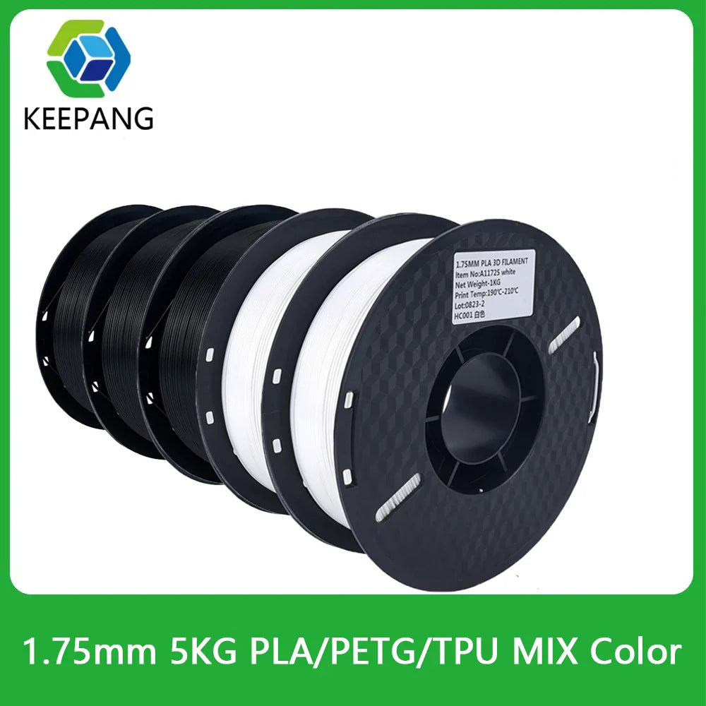 5kg/set PLA/PETG/TPU Filament 1.75MM 3d Printer Filament Materials 100% No Bubble Plastic Printing Materials for 3d Pen