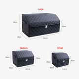 PU Leather Car Trunk Storage Box Top Grade Car Organizer Folding Storage Bag Automobile Stowing Tidying Box For Sedan SUV MPV