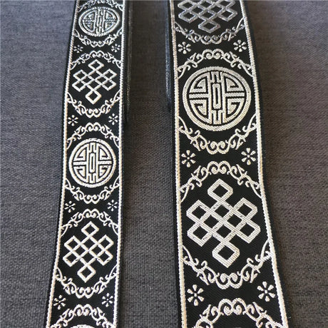 7 Meters 33mm 50mm Gold Silver Color Vintage Ethnic Embroidery Ribbon Boho Lace Trim For DIY Clothes Bag Embroidered Fabric