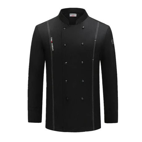 White chef jacket long sleeve chef coat T-shirt Hotel chef uniform restaurant chef coat Bakery Breathable Cooking clothes logo