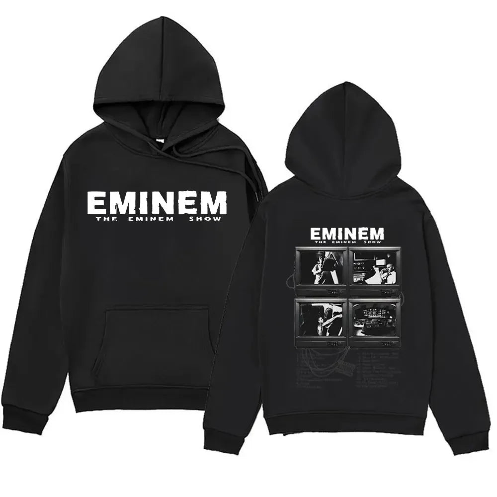 Plus Size Rapper Eminem Music Album Hoodies World Gift for Fan Graphic Hoodie Men Women Hip Hop Oversized Sweatshirt Streetwear