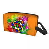 Math Rubik Rubix Cube Caps Cosmetic Bag Women Fashion Big Capacity Makeup Case Beauty Storage Toiletry Bags