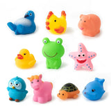 1-10 Pcs/set Baby Cute Animals Bath Toy Swimming Water Toys Soft Rubber Float Squeeze Sound Kids Wash Play Funny Gift