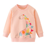 Little maven Baby Girls Sweatshirts Cotton Cartoon Alpaca Hoodies Kids Tops Autumn Casual Clothes Jacket Coat for Child