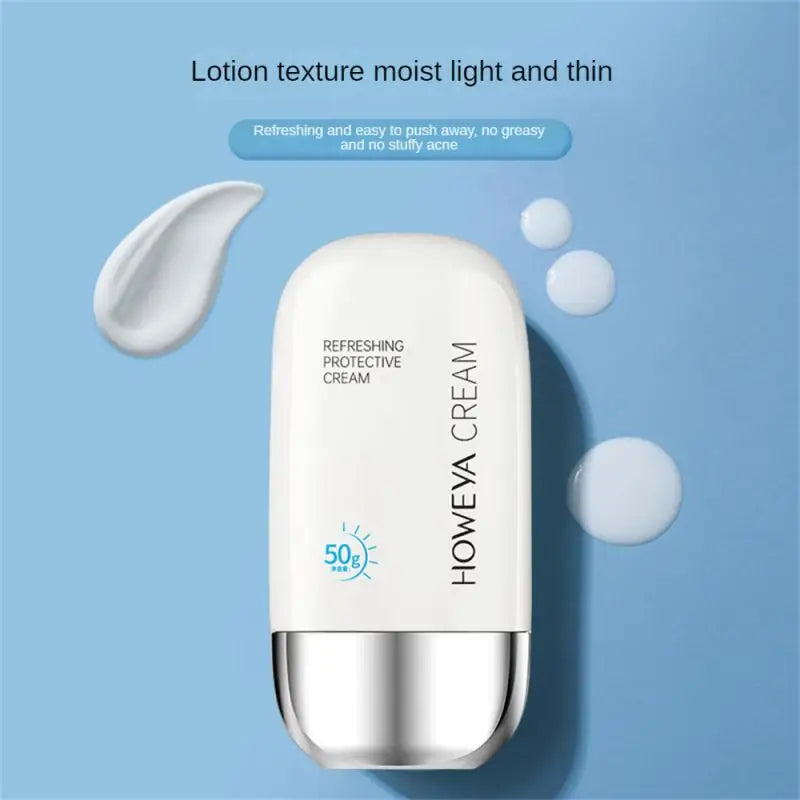 2 Pcs Refreshing Protective Cream 50Ml Body Sunscreen Isolation Student UV Protection Skin Care Lotion Long-lasting Moisturizing